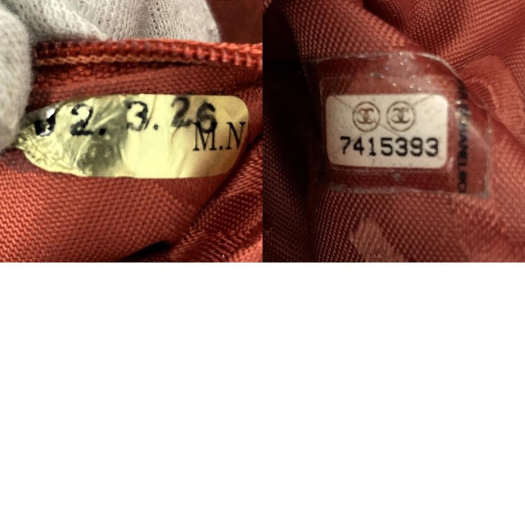 Pre-Owned CHANEL Tote Bag Drawstring Caviar Skin Wood Style Coco Mark Vintage Red Ladies (Good)