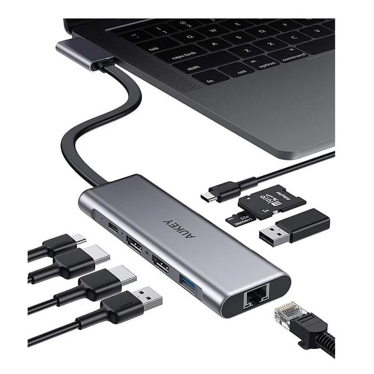 AUKEY USB C Hub Pro 9-in-2, Triple Display with Dual 4K (CB-C81)