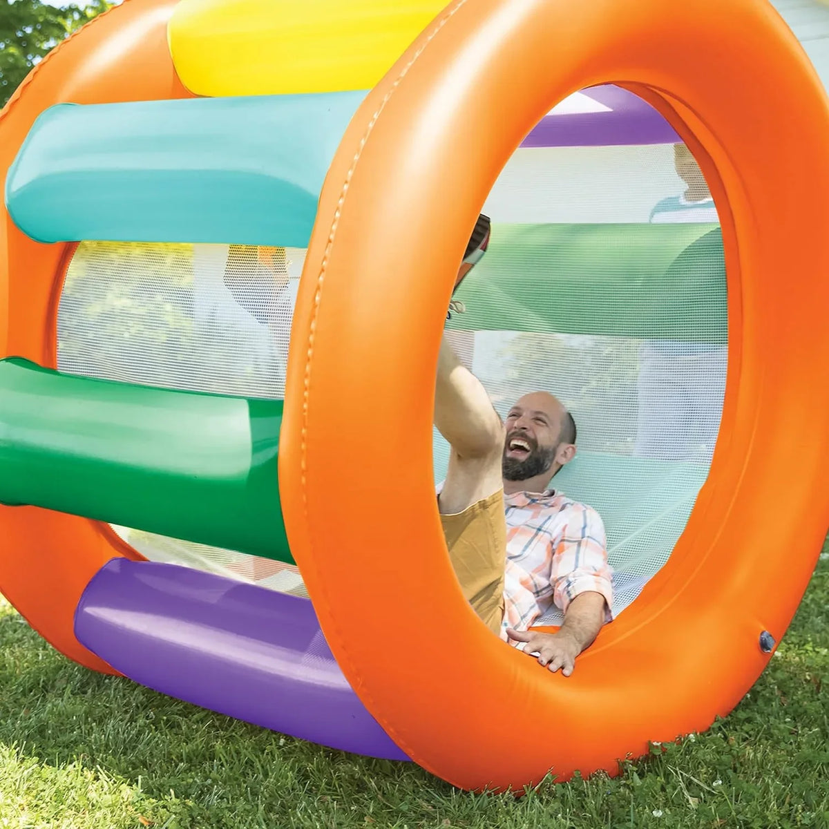 Hearthsong Roll With It 2.0 Giant Inflated Ball Roller Big Wheel with Mesh Interior