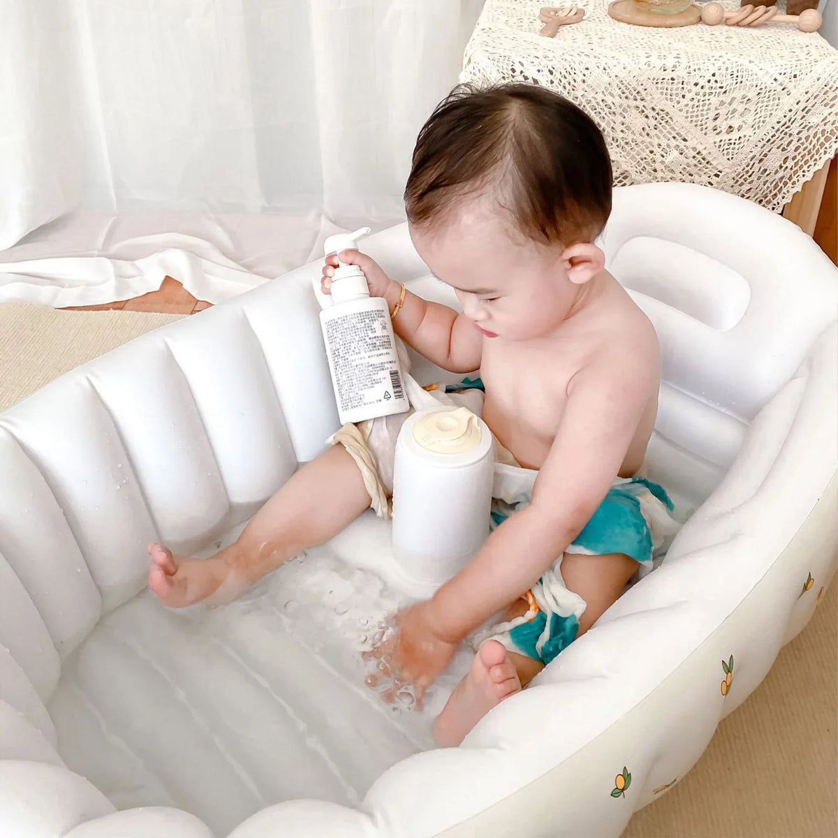Portable Baby Inflated Swimming Pool Bathroom Newborn Bath Foldable Baby Bath Tub