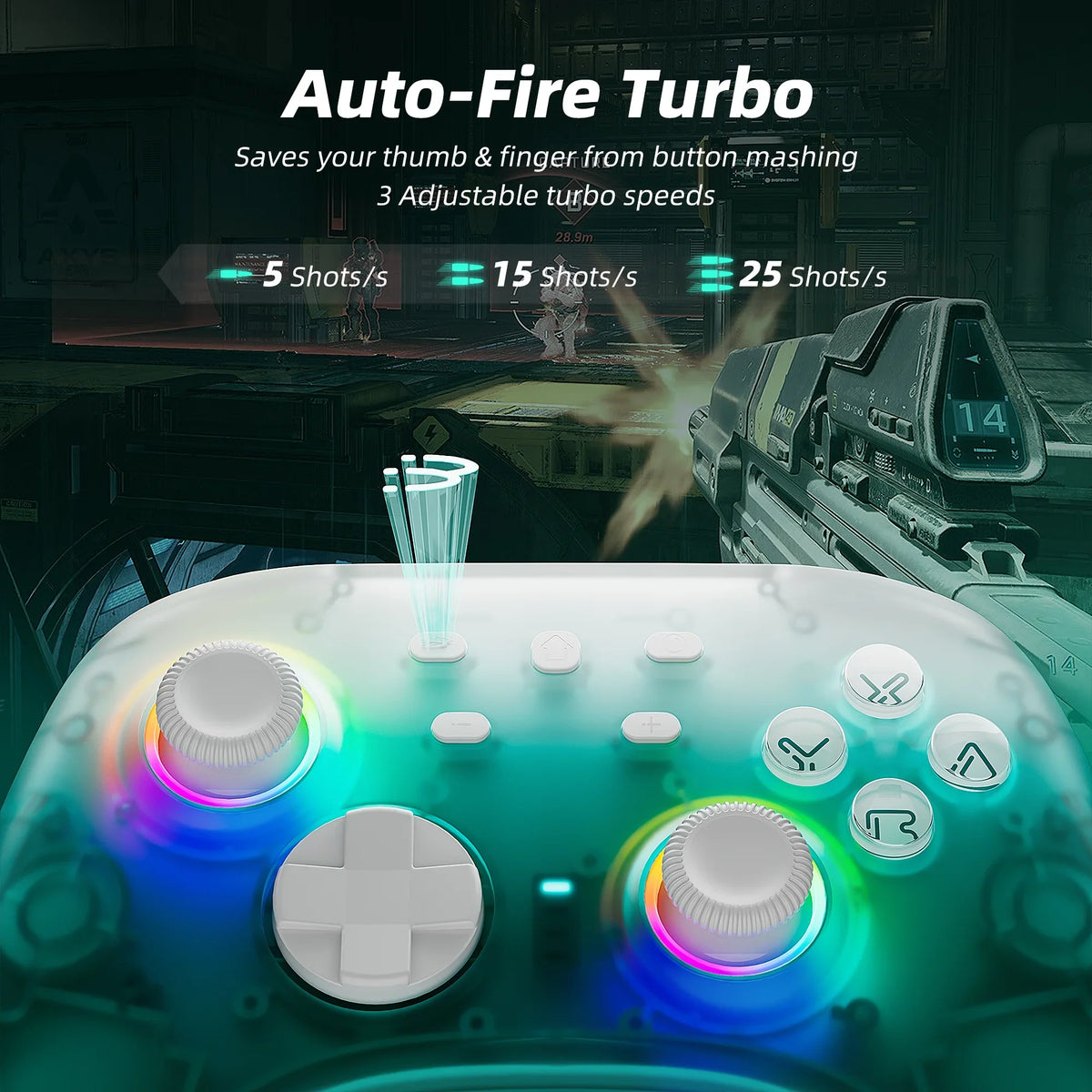 Super Mario Odyssey Game Disc and Upgraded Switch Pro Controller for Nintendo Switch/PC/IOS/Android/Steam with Hall Effect Joysticks & Triggers Green