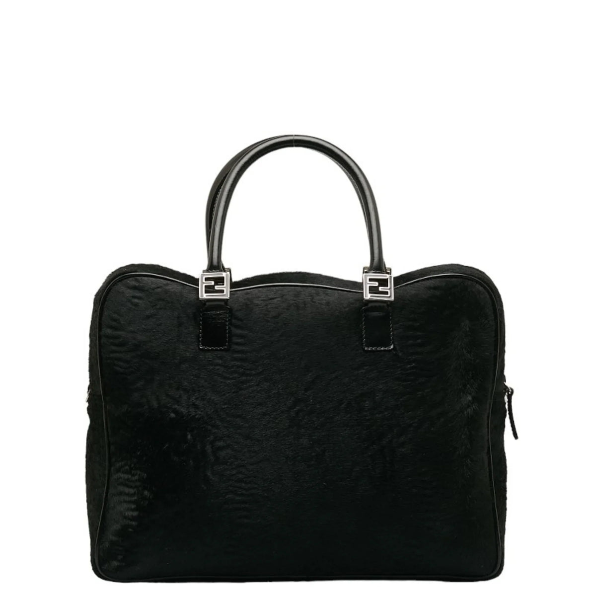 Pre-Owned FENDI Handbag Shoulder Bag Black Pony Leather Women's (Good)
